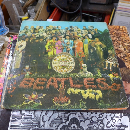 2155 - Box of approx. 50 LPs including Cream, The Beatles, etc.