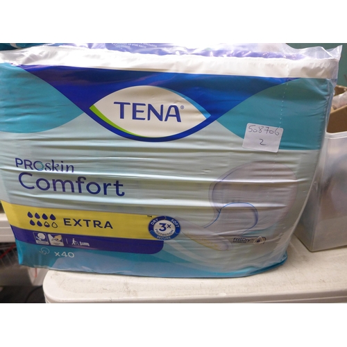 2191 - 3 packs (2 sealed, 1 open) of Tena Proskin Comfort incontinence pads