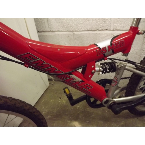 2221 - Boy's red Emmelle full suspension MTB