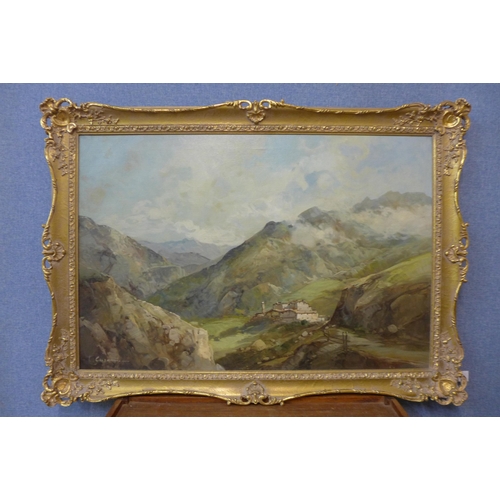 117 - L. Cusami (Italian), Alpine landscape, oil on canvas, 60 x 90cms, framed