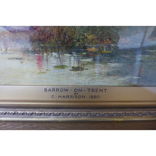 7 - C. Harrison, Barrow on Trent, oil on canvas, dated 1880, framed