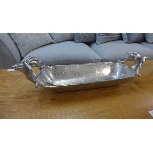 1304 - A silver deer display tray, 57cm x 17cm (2152522)   #