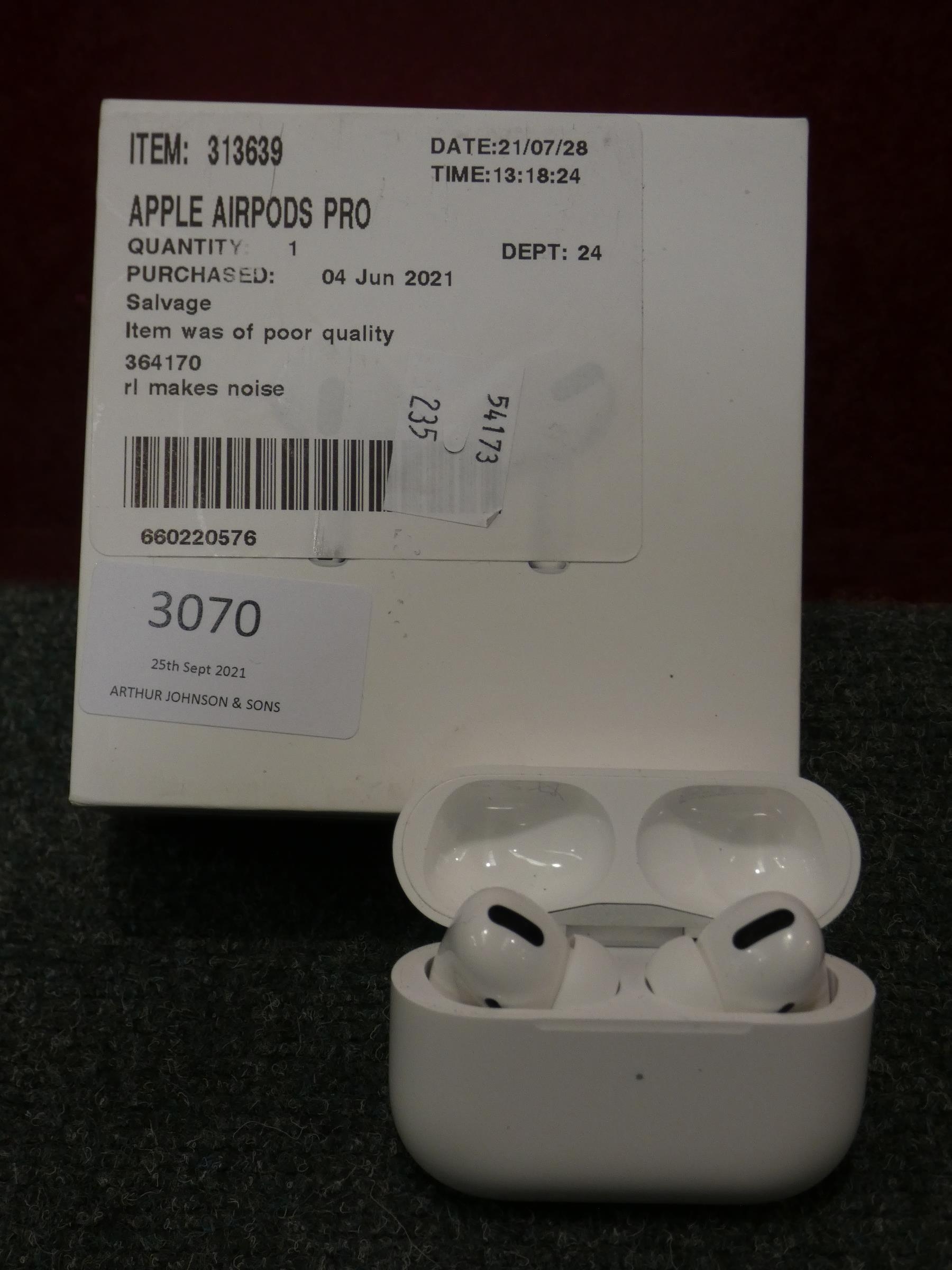 Apple Airpods Pro (model:- MWP22ZM/A), RRP £189.99 + VAT (235-229 