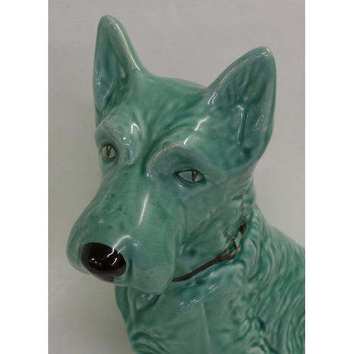 606 - A large green Sylvac dog, 778504 1209 back stamp, 28cm