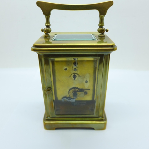 621 - A French made four glass sided carriage clock