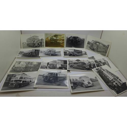 633 - A collection of approximately 40 Barton bus black and white photographs