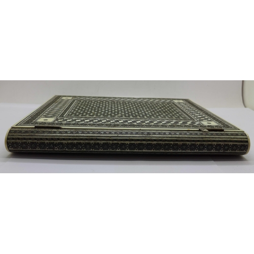 636 - A Vizagapatam desk blotter, 25.5cm x 22cm a/f