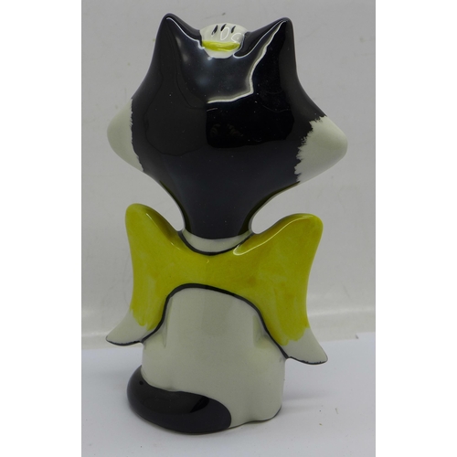 637 - A Lorna Bailey Angel/Winged Cat, signed by Lorna Bailey on the base, 13.5cm