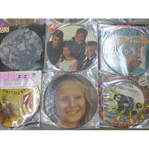 713 - Fifteen picture disc LP records and 7