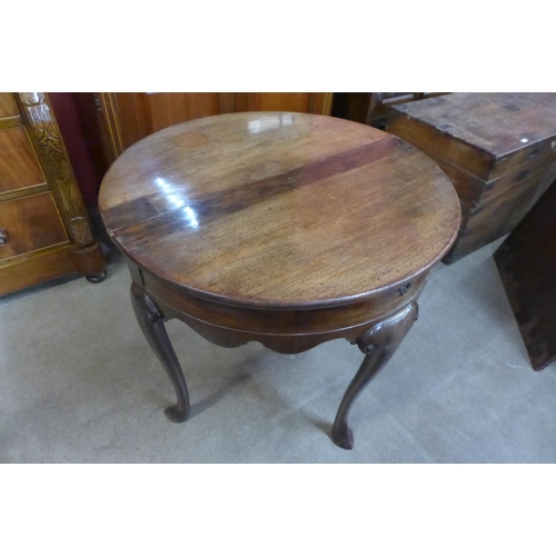 30 - A George I mahogany demi-lune tea table