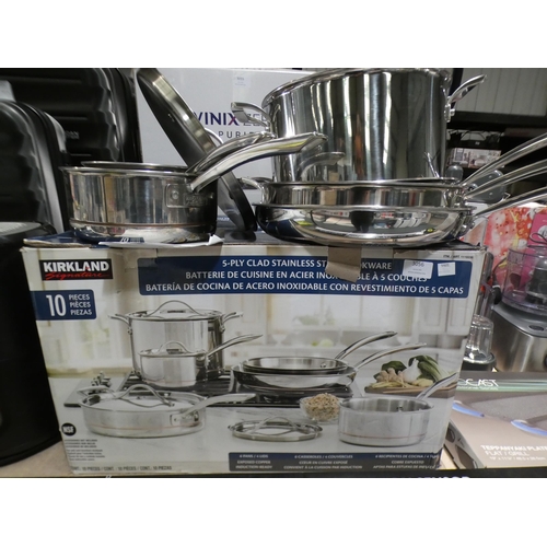 Kirkland 10 Pc 5-Ply Clad Stainless Steel Cookware