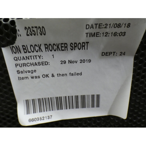 3072 - Ion Block Rocker Sport With Bluetooth Waterproof Speaker, RRP £139.99 + VAT   (237-363) * This lot i... 