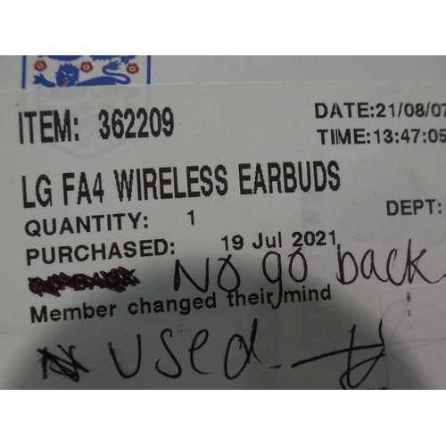 3099 - Lg Fa4 Wireless Earbuds   (237-330) * This lot is subject to VAT
