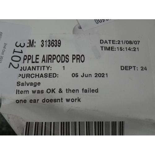 3102 - Apple Airpods Pro (MWP22ZM/A), RRP £189.99 + VAT       (237-302) * This lot is subject to VAT