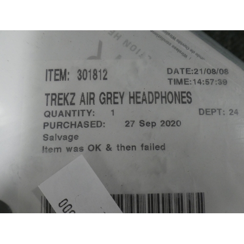 3104 - Trekz Air Grey Headphones (237-292) * This lot is subject to VAT