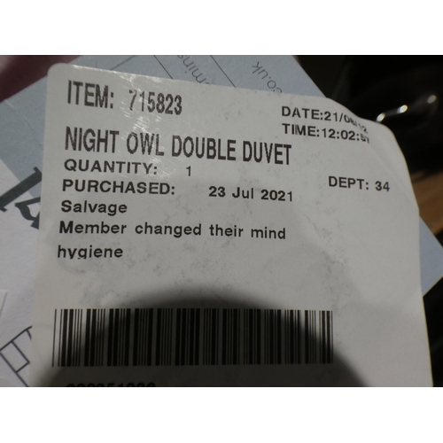 3196 - Night Owl Double Duvet    (237-266) * This lot is subject to VAT