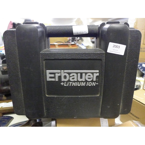 2003 - Erbauer 18v cordless drill in case with charger - W