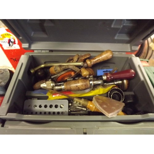 2044 - Ryobi toolbox with qty. of hand tools