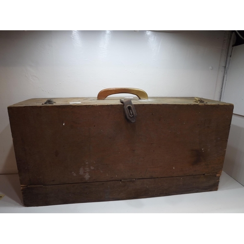 2097 - Vintage hardwood toolbox with drawers - in good clean condition