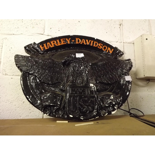 2112 - Cast Harley-Davidson motorbike sign - approx. 24