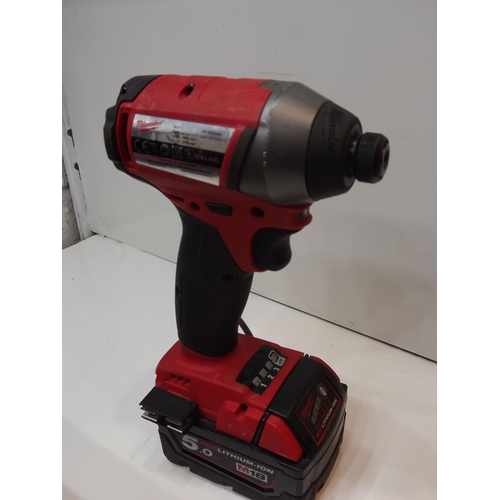 2113 - Milwaukee 'fuel' rechargeable drill and impact driver set in case - W