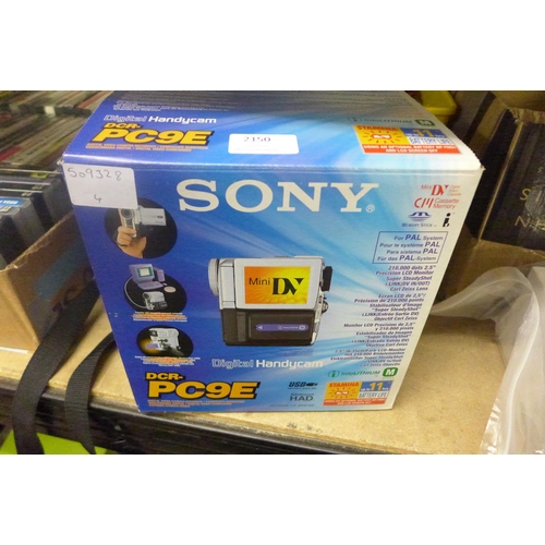 2150 - Sony DCR PC9E digital handycam video recorder in box with carry bag