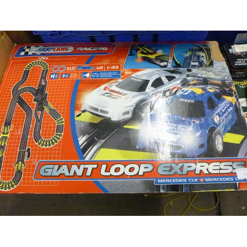 2188 - Fast Lane Racing Giant Loop Express & Next Mini Cooper Race Track Slot Racing Games