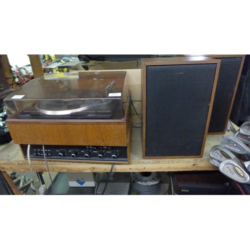 2197 - Vintage Alba 700a stereo amp turntable & pr. of vintage speakers