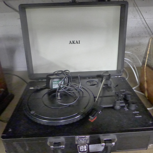 2226 - Akai record deck in case (model A60011N)