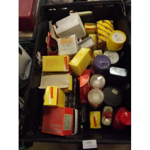 2266 - 3 crates of assorted paints and household chemicals