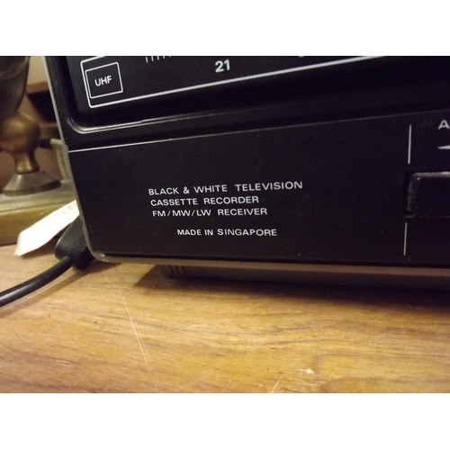 2312 - Hitachi black & white TV cassette recorder & radio