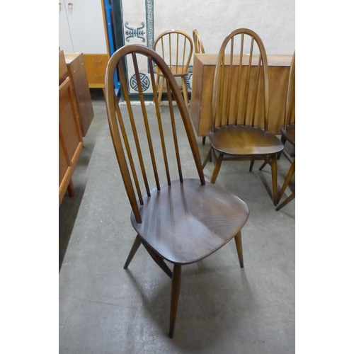 86 - A set of eight Ercol Golden Dawn elm and beech Quaker chairs, one a/f