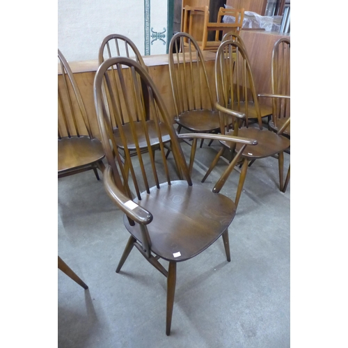 86 - A set of eight Ercol Golden Dawn elm and beech Quaker chairs, one a/f