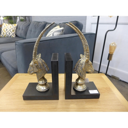 1359 - A pair of gilt antelope bookends, H 31cms (694714)   #