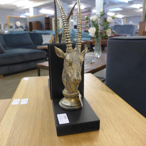 1359 - A pair of gilt antelope bookends, H 31cms (694714)   #