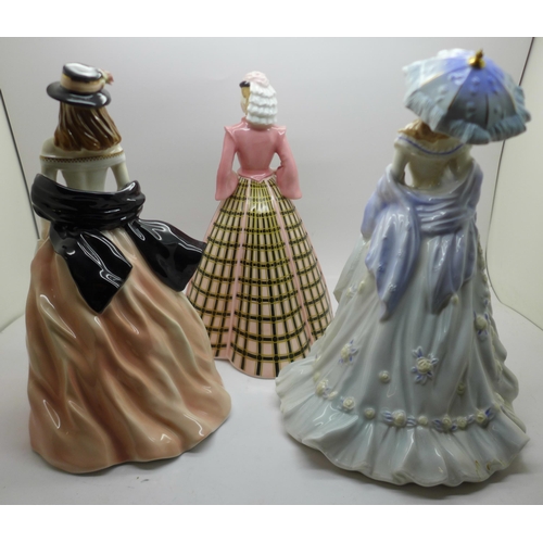 602 - Three Royal Worcester figures, Charlotte, Vivien and Knightsbridge