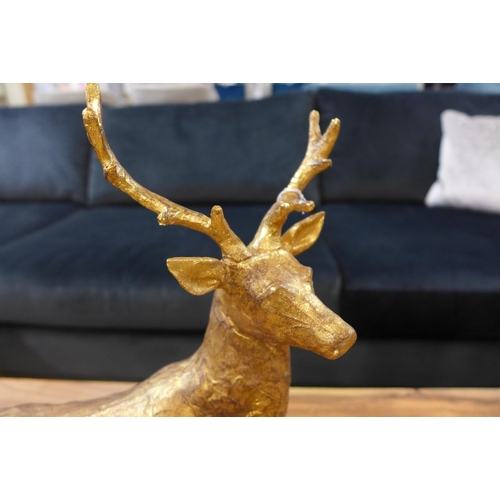 1328 - A gold ornamental stag, H 35cms (612310)   #