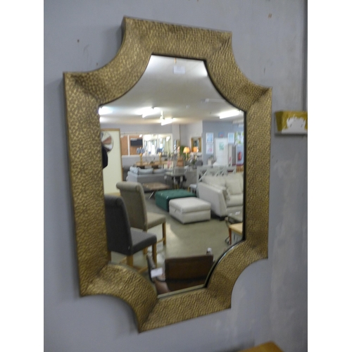 1457 - An Agers hammered bronze effect wall mirror (2079653)   #