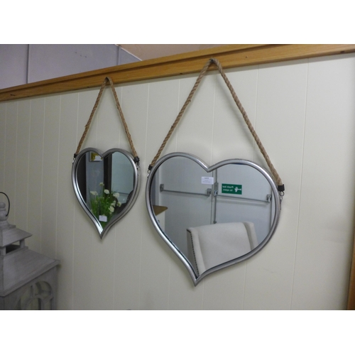 1463 - A set of two silver mirrors with rope hangers (1838917)   #