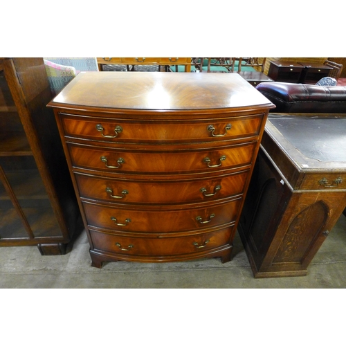 101 - A mahogany bow front chest of drawers