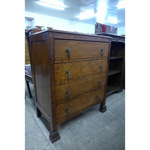 109 - An Art Deco oak chest of drawers