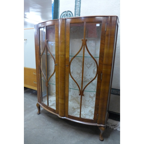 114 - A walnut display cabinet