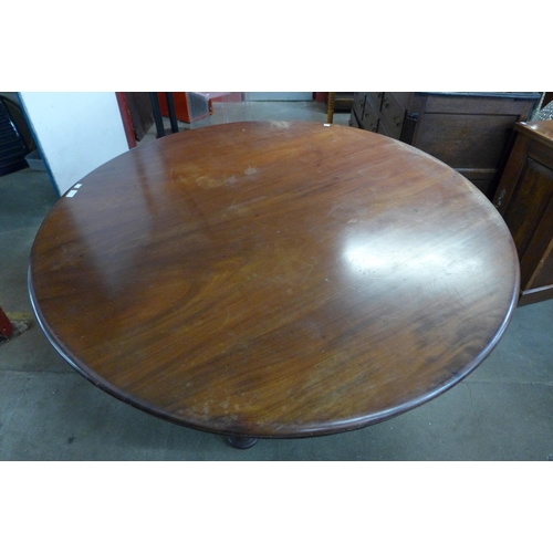 24 - A Victorian mahogany circular breakfast table