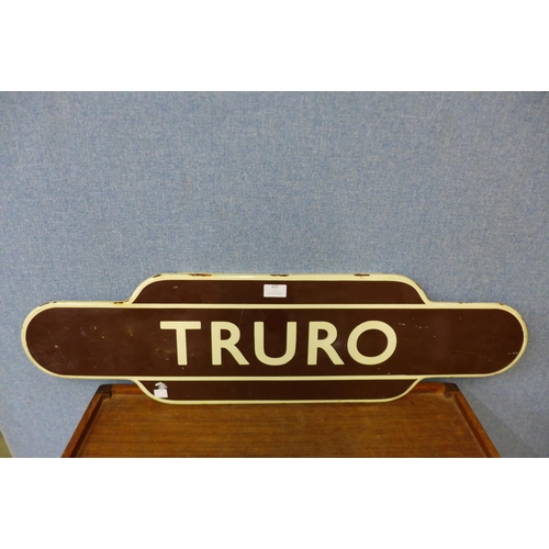 437 - A Truro enamelled railway sign