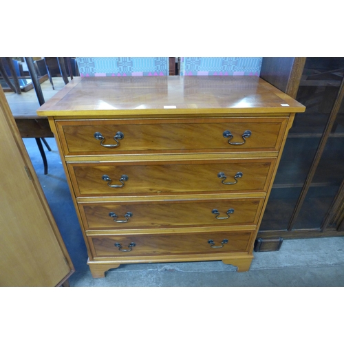 99 - A yew wood chest of drawers