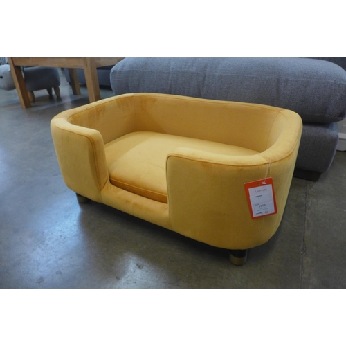 1309 - A pet sofa in ochre yellow plush velvet (LM1982BR57)  #