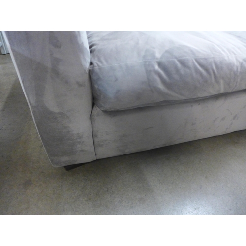 1310 - A designer grey upholstered two seater sofa (ex display, odd marks)