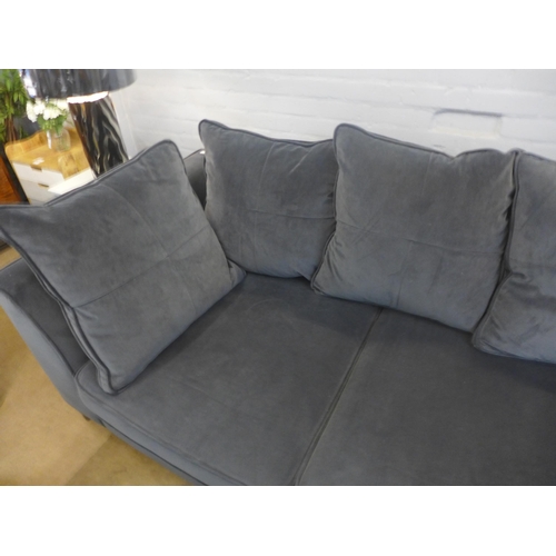 1317 - A designer steel blue upholstered corner sofa/chaise