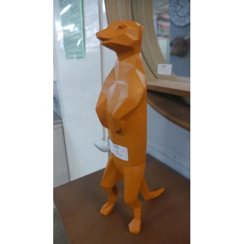 1372 - An origami style meerkat statue H31cms (PT3397YE 13)  #