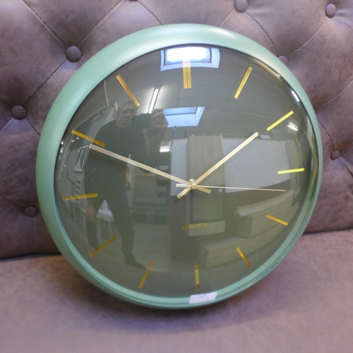 1383 - A moss green wall clock H40cms (KA5840GR 32)  #